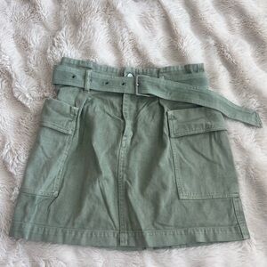 Love Cameron Buckled Green Denim Skirt – Size Large